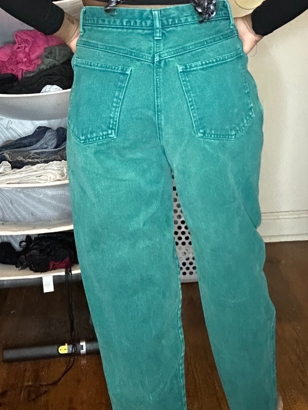 Vintage Teal Straight Leg Pants - Picture 3 of 5